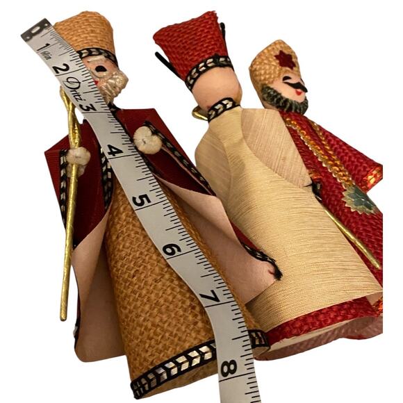 Three Kings Mid Century Modern Christmas Vintage Hand Made Nativity Set of Three - Picture 9 of 9